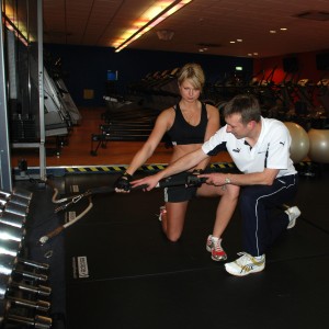 Bob Wood training a golf athlete